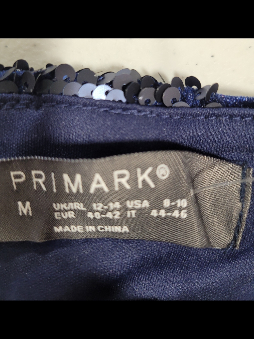 Primark Navy Blue Sequin Camisole Crop Top - Picture 2 of 3